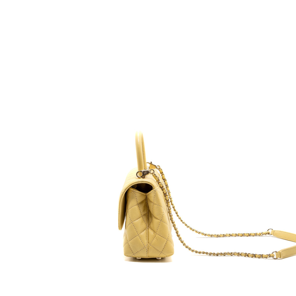Chanel small coco handle caviar 22P light yellow L (microchip)