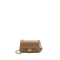 Chanel 22B pearl crush mini rectangular flap bag lambskin dark Beige  (Microchip)