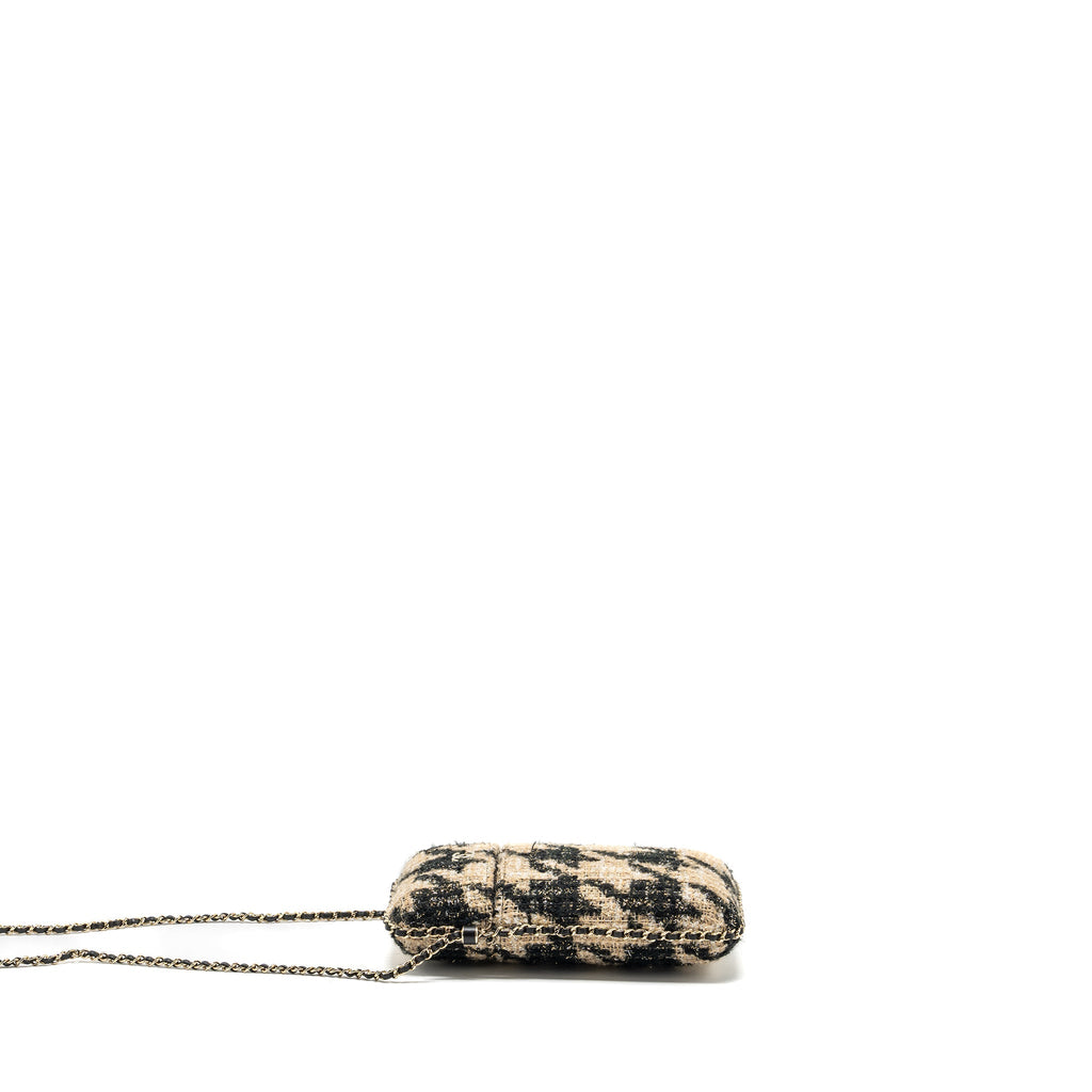 Chanel Vertical Phone Case Tweed beige / black L
