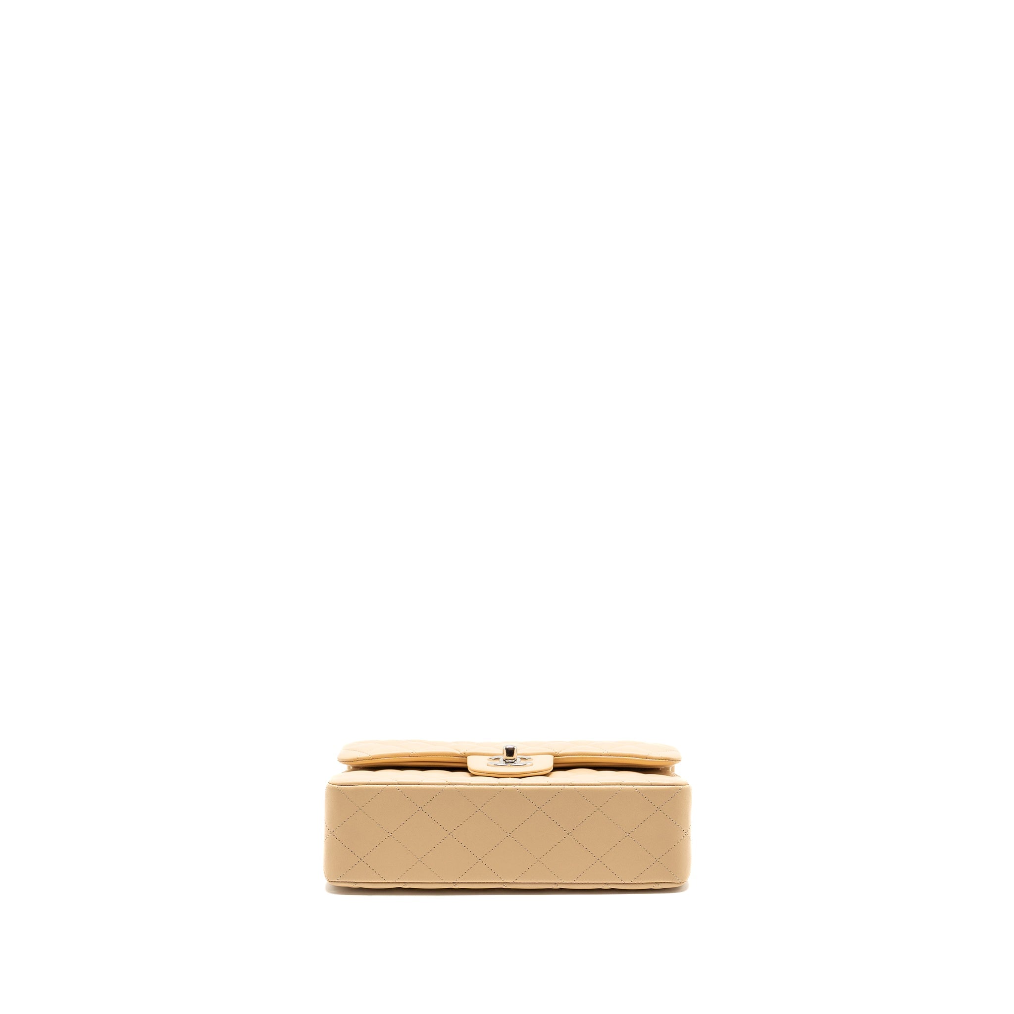 Chanel Small Classic Double Flap Bag Lambskin Beige  (Microchip)