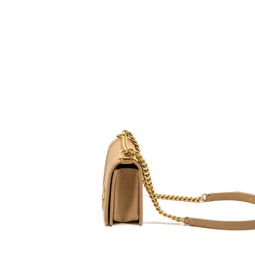 Chanel Medium Boy Bag Caviar Beige