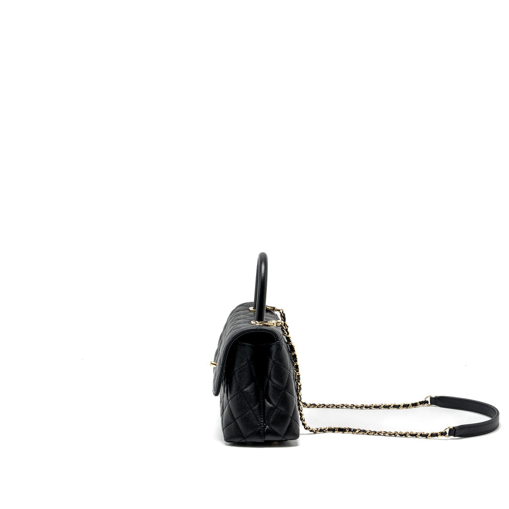 Chanel Small Coco Handle Caviar Black L (Microchip)