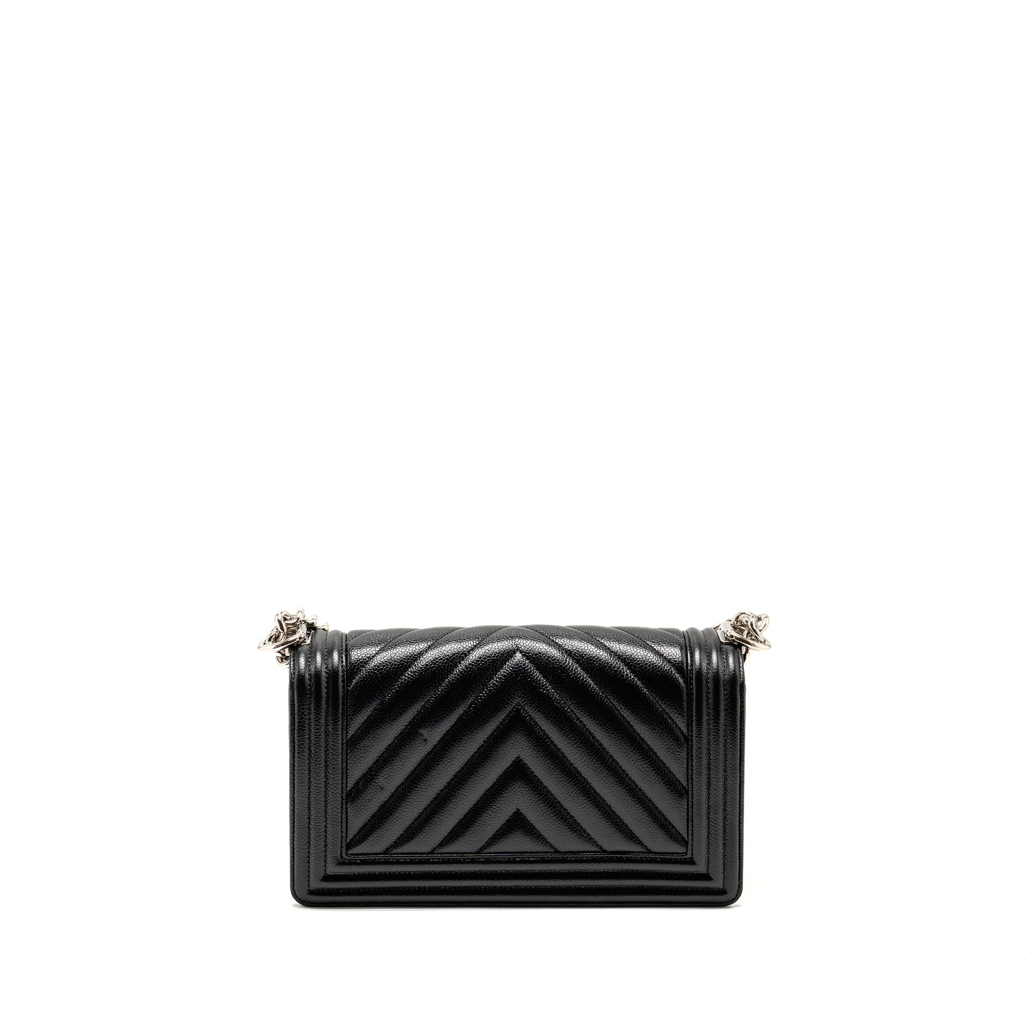 Chanel Chevron Medium Boy Bag caviar black