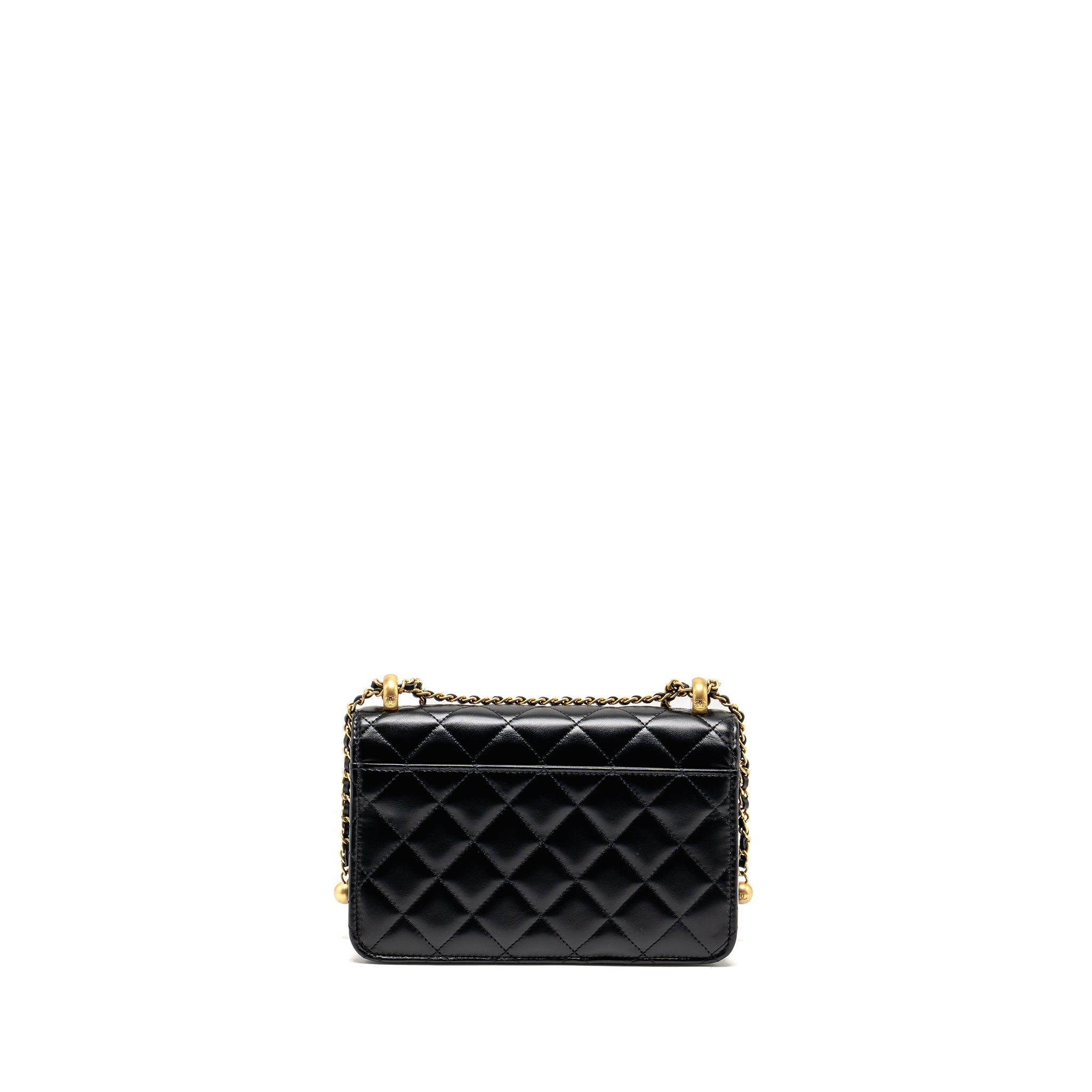 Chanel 24c Gold Crush Wallet On Chain Calfskin Black (microchip)