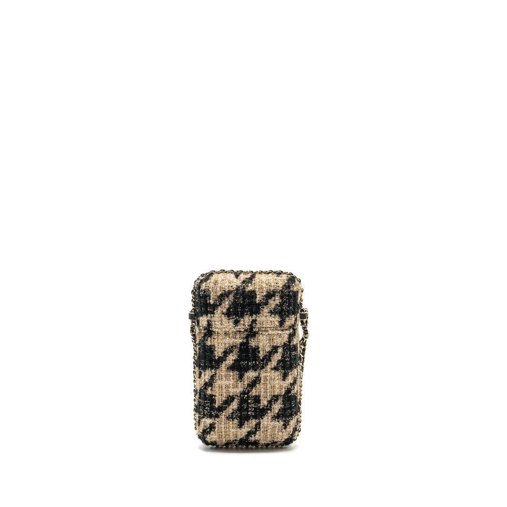 Chanel Vertical Phone Case Tweed beige / black L