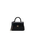 Chanel Small Coco Handle Chevron Caviar Black L