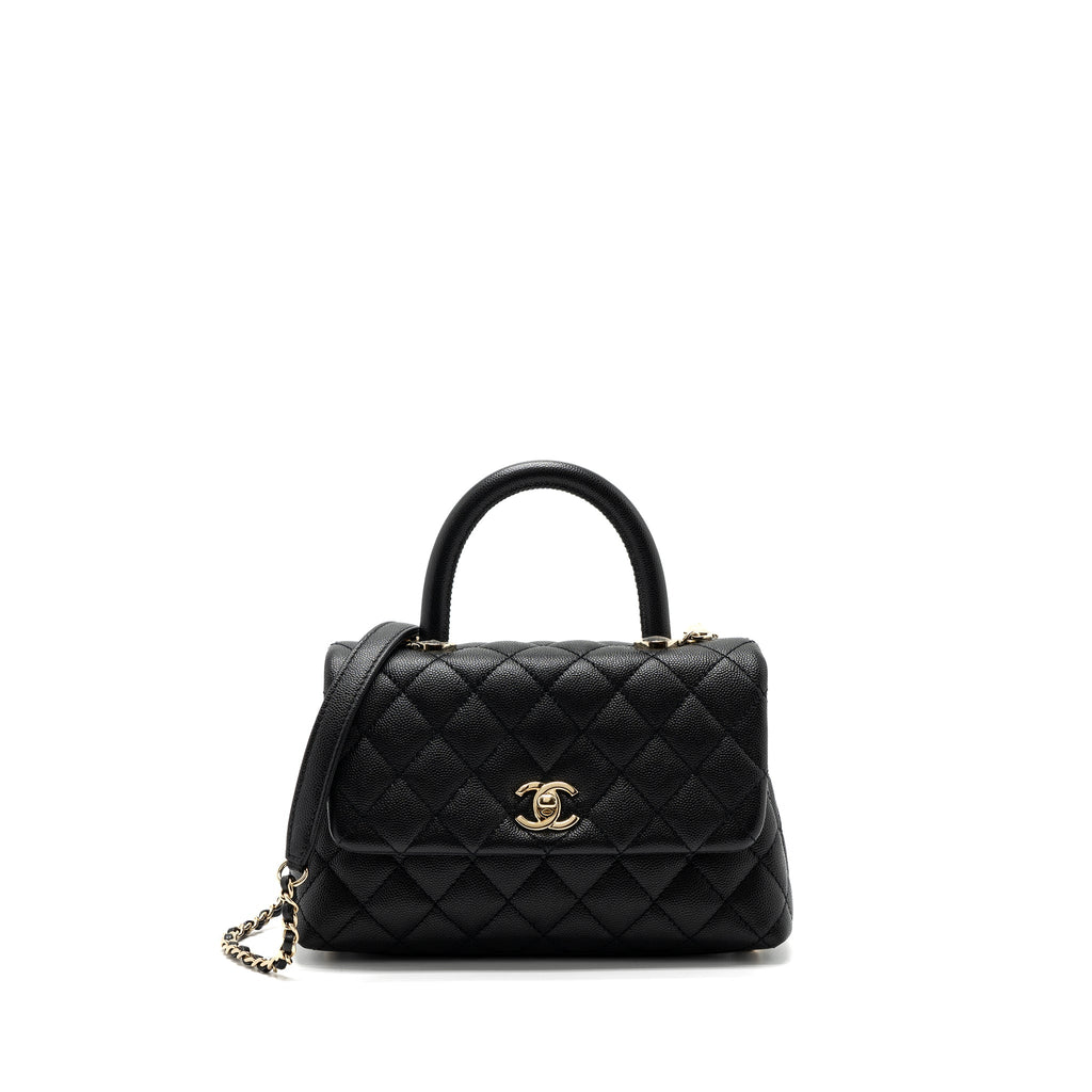 Chanel Small Coco Handle Caviar Black L