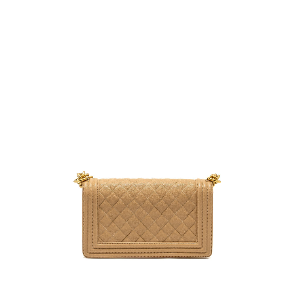 Chanel Medium Boy Bag Caviar Beige