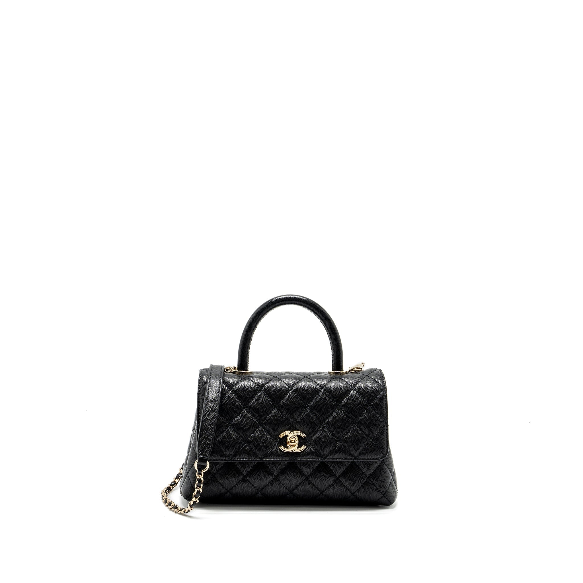 Chanel Small Coco Handle Caviar Black L (Microchip)
