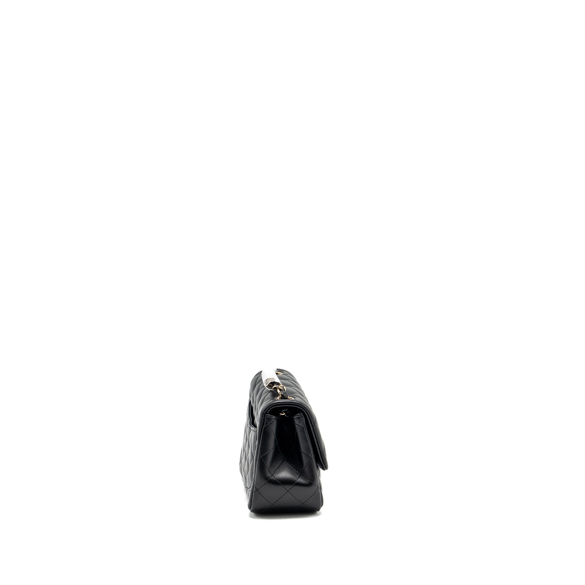 Chanel mini square flap bag lambskin black L (microchip)