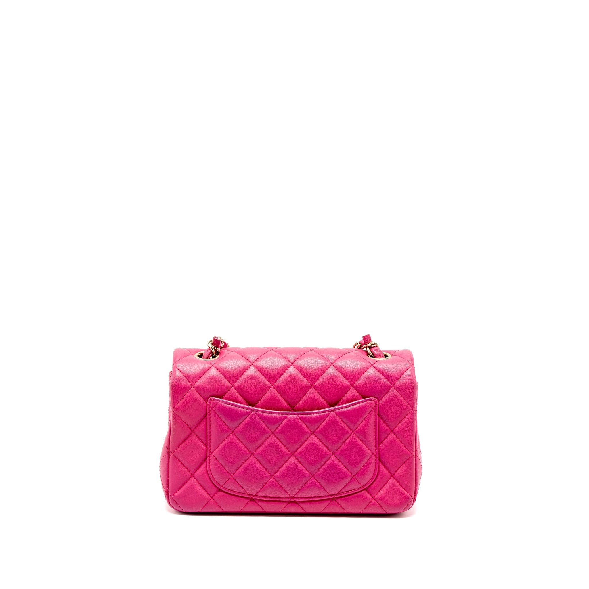Chanel Mini Rectangular Flap Bag Lambskin Pink L