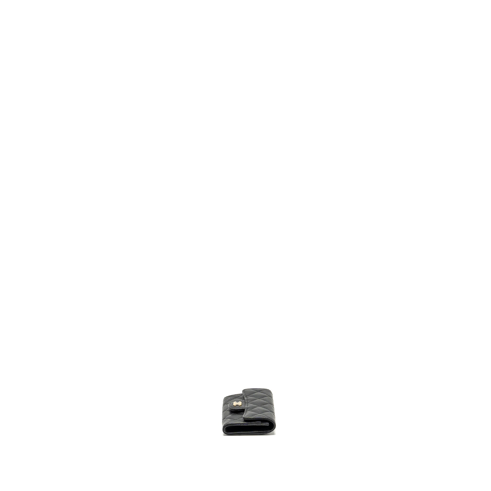 Chanel Classic Flap Card Holder Caviar Black  (microchip)