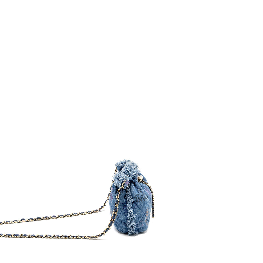 Chanel Small Bucket Bag Denim Blue L (Microchip)