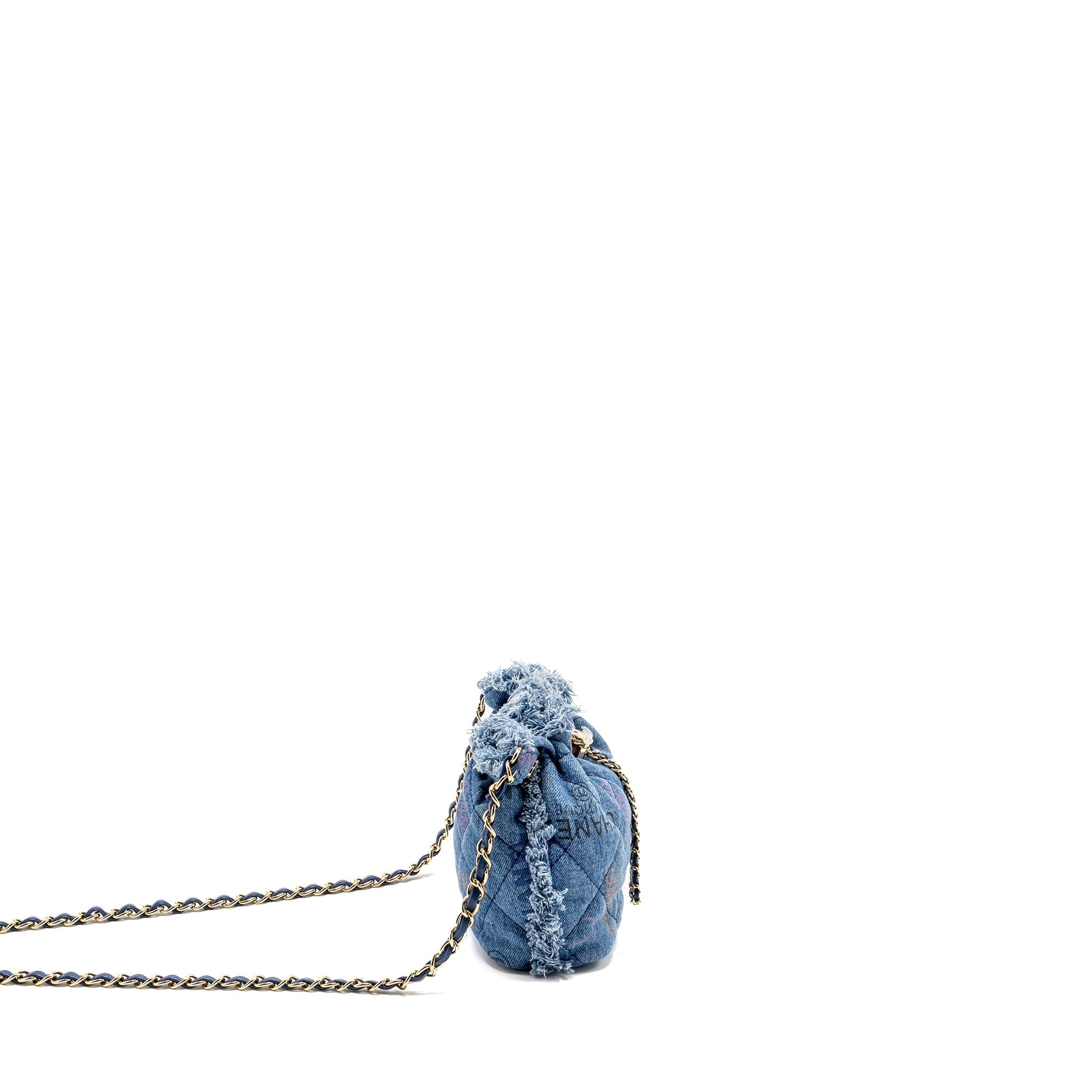 Chanel Small Bucket Bag Denim Blue L (Microchip)