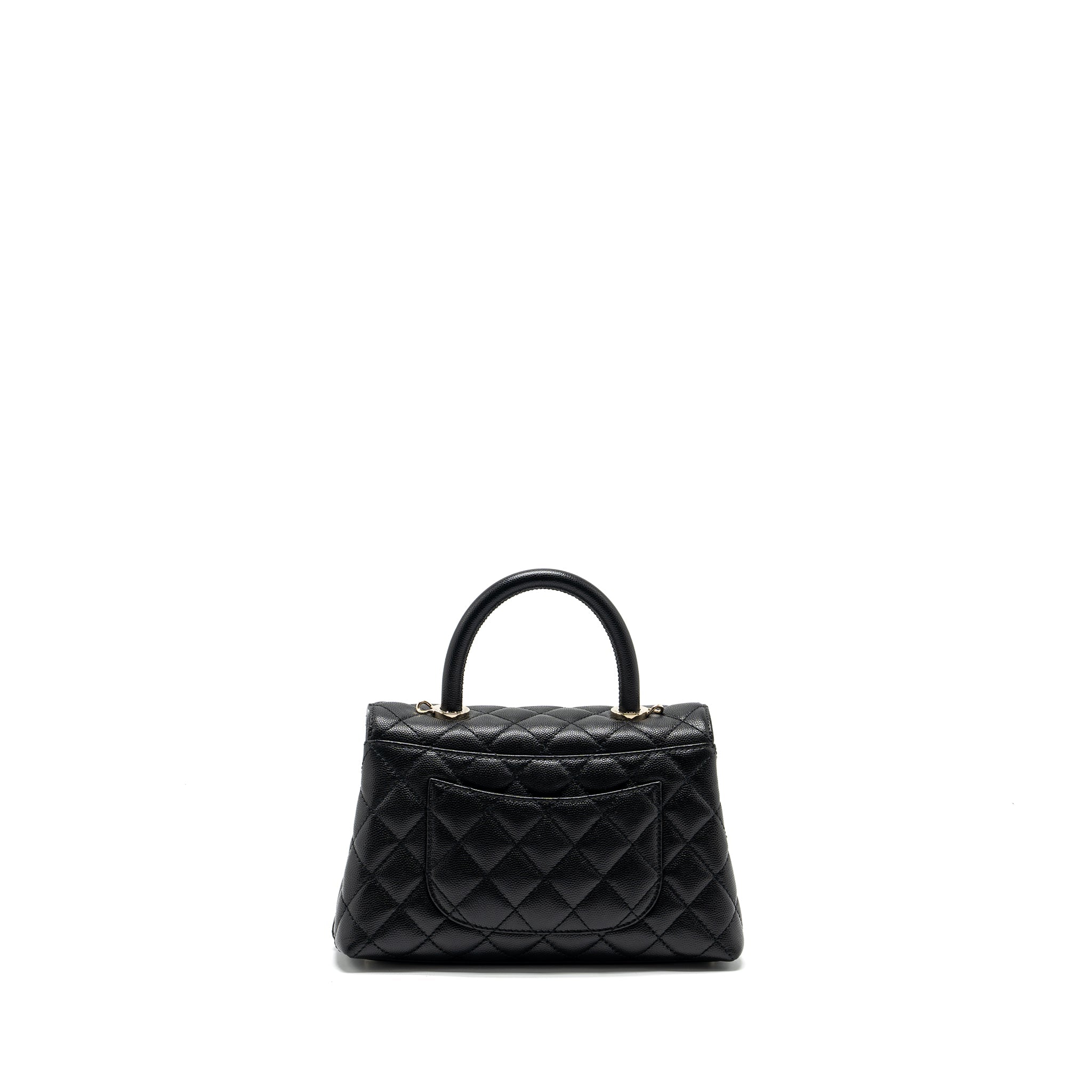 Chanel Small Coco Handle Caviar Black L (Microchip)