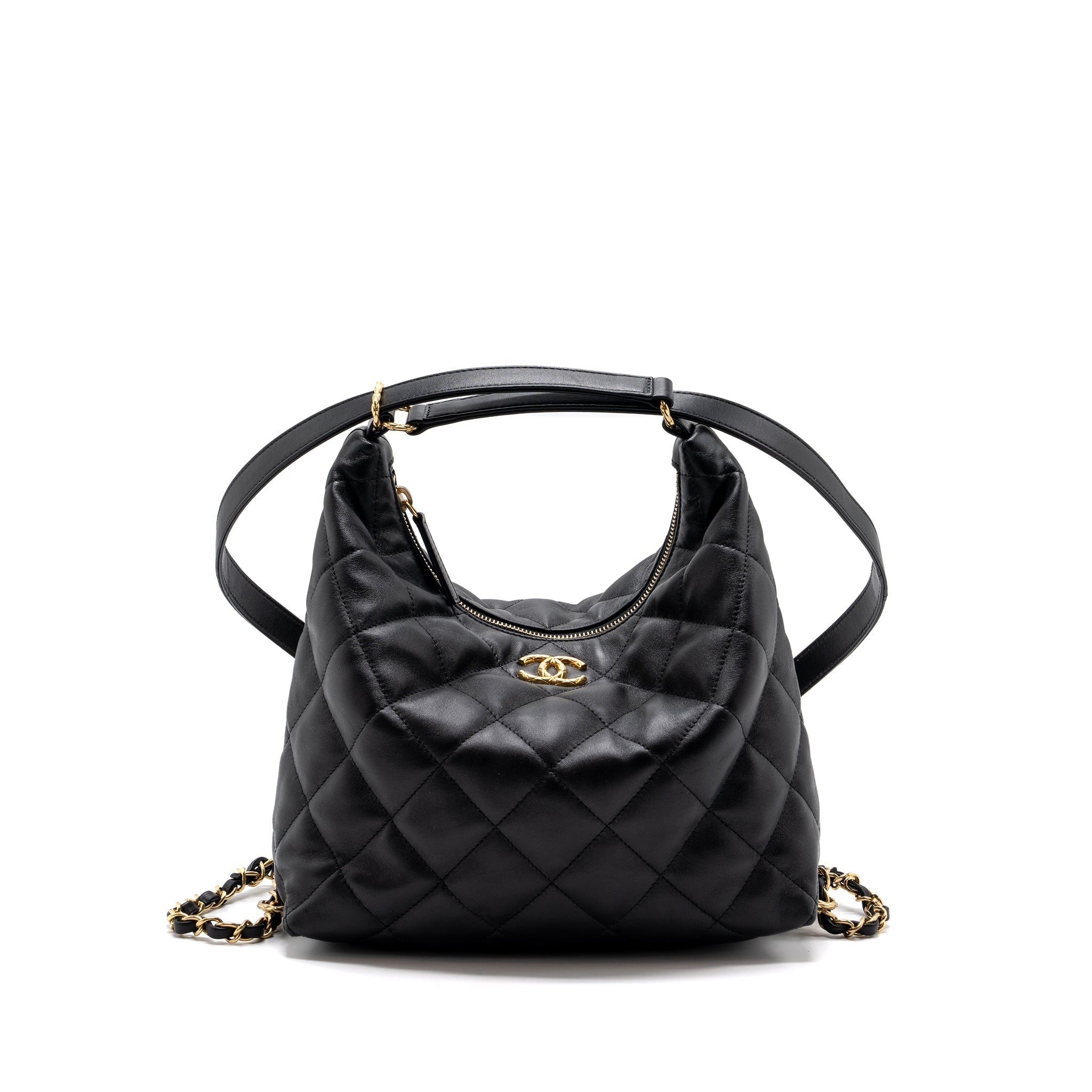 Chanel 22B hobo bag lambskin black  (microchip)
