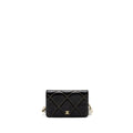 Chanel Quilted Wallet on Chain Shiny Calfskin Black  (Microchip)