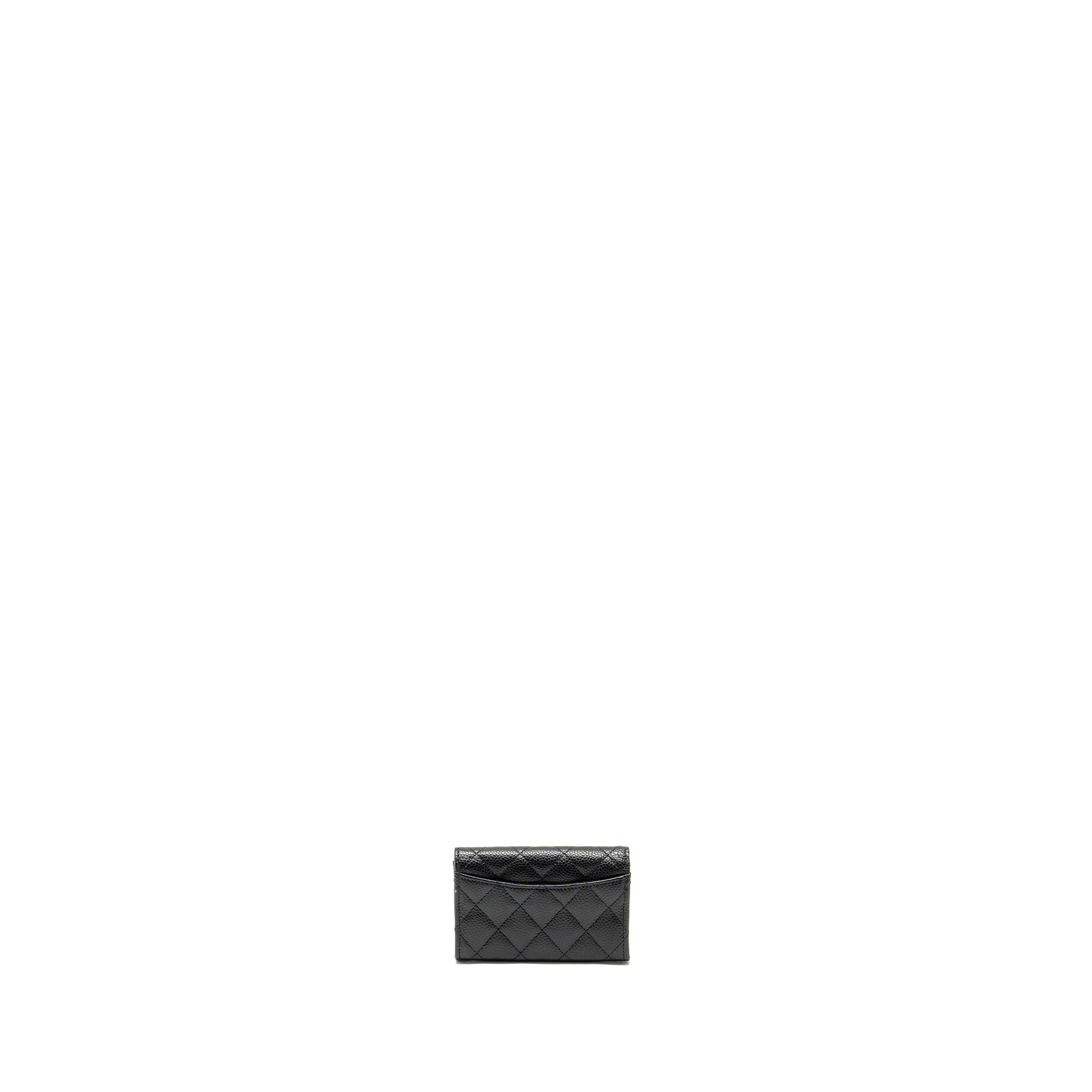 Chanel Classic Flap Card Holder Caviar Black  (microchip)