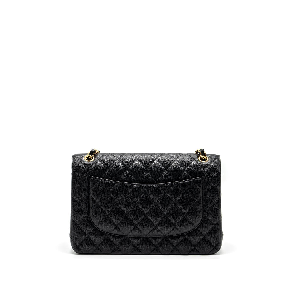 Chanel jumbo classic double flap bag caviar Black