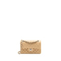 Chanel Small Classic Double Flap Bag Lambskin Beige  (Microchip)