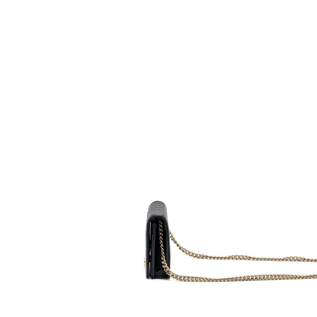 Chanel Boy Wallet On Chain Caviar Black L (microchip)