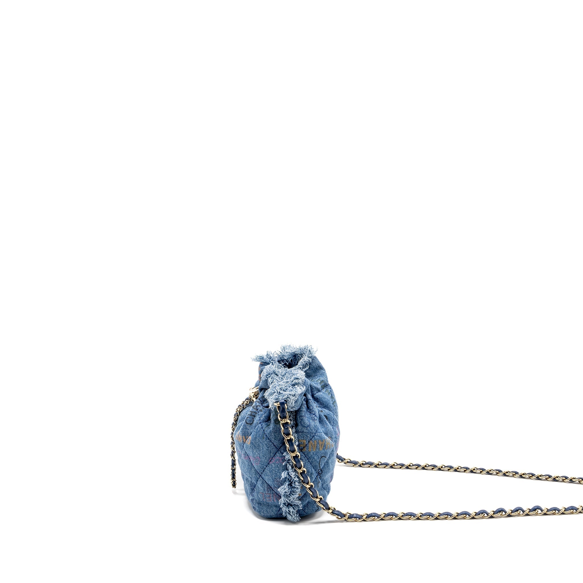 Chanel Small Bucket Bag Denim Blue L (Microchip)