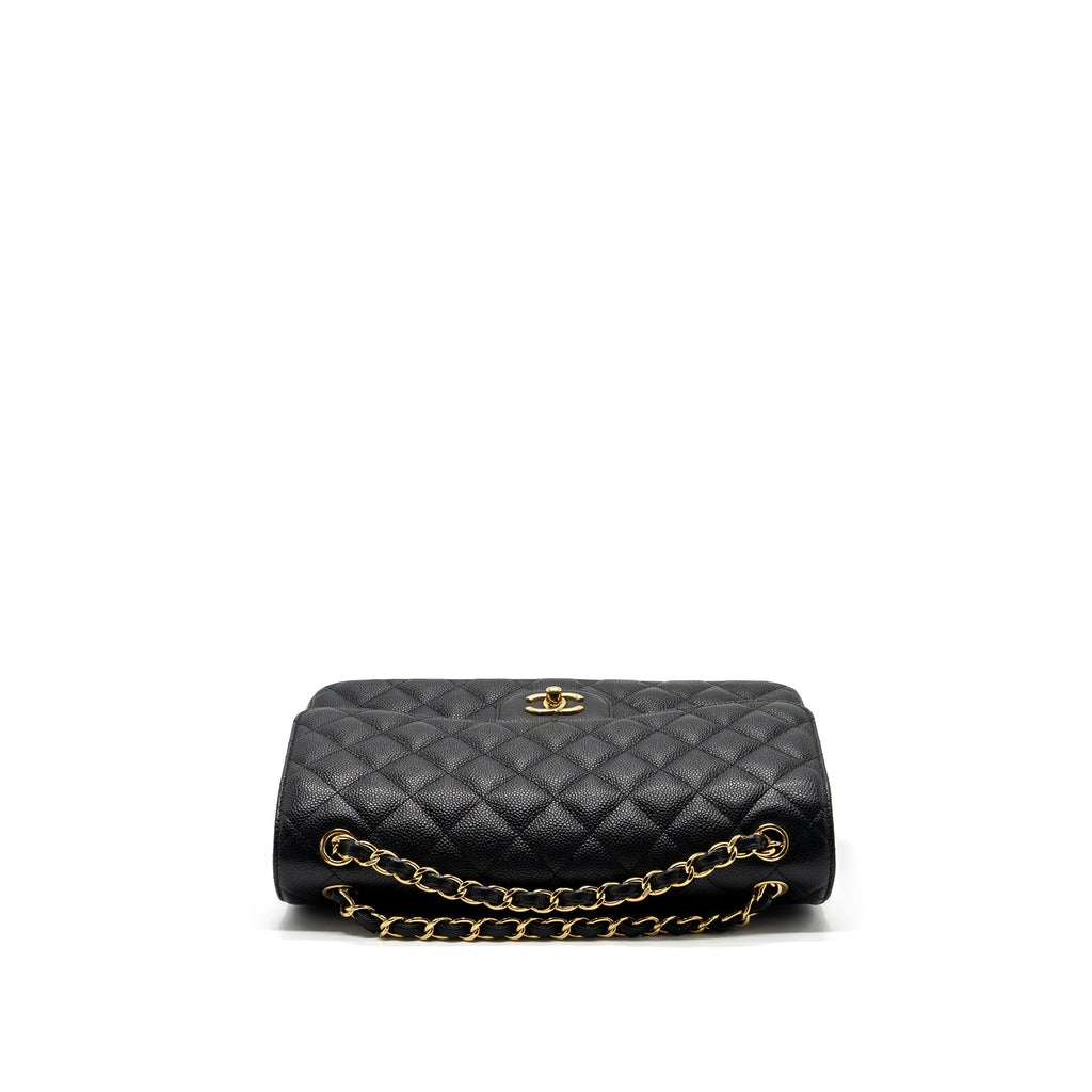 Chanel jumbo classic double flap bag caviar Black