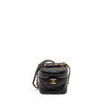 Chanel Top Handle Vanity Crossbody Bag Calfskin Black Brushed  (Microchip)