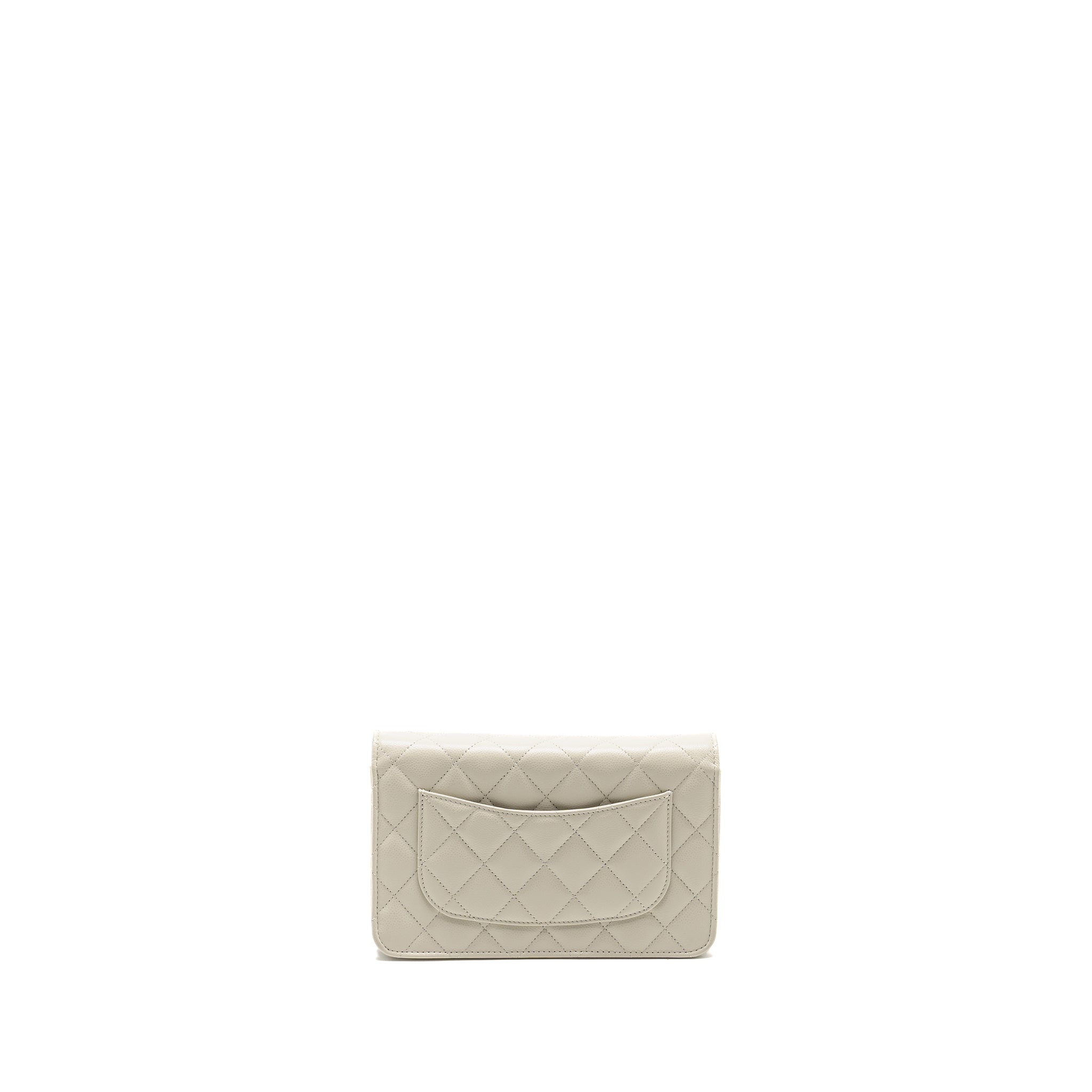 Chanel Classic Wallet on Chain Caviar Creamy White L(microchip)