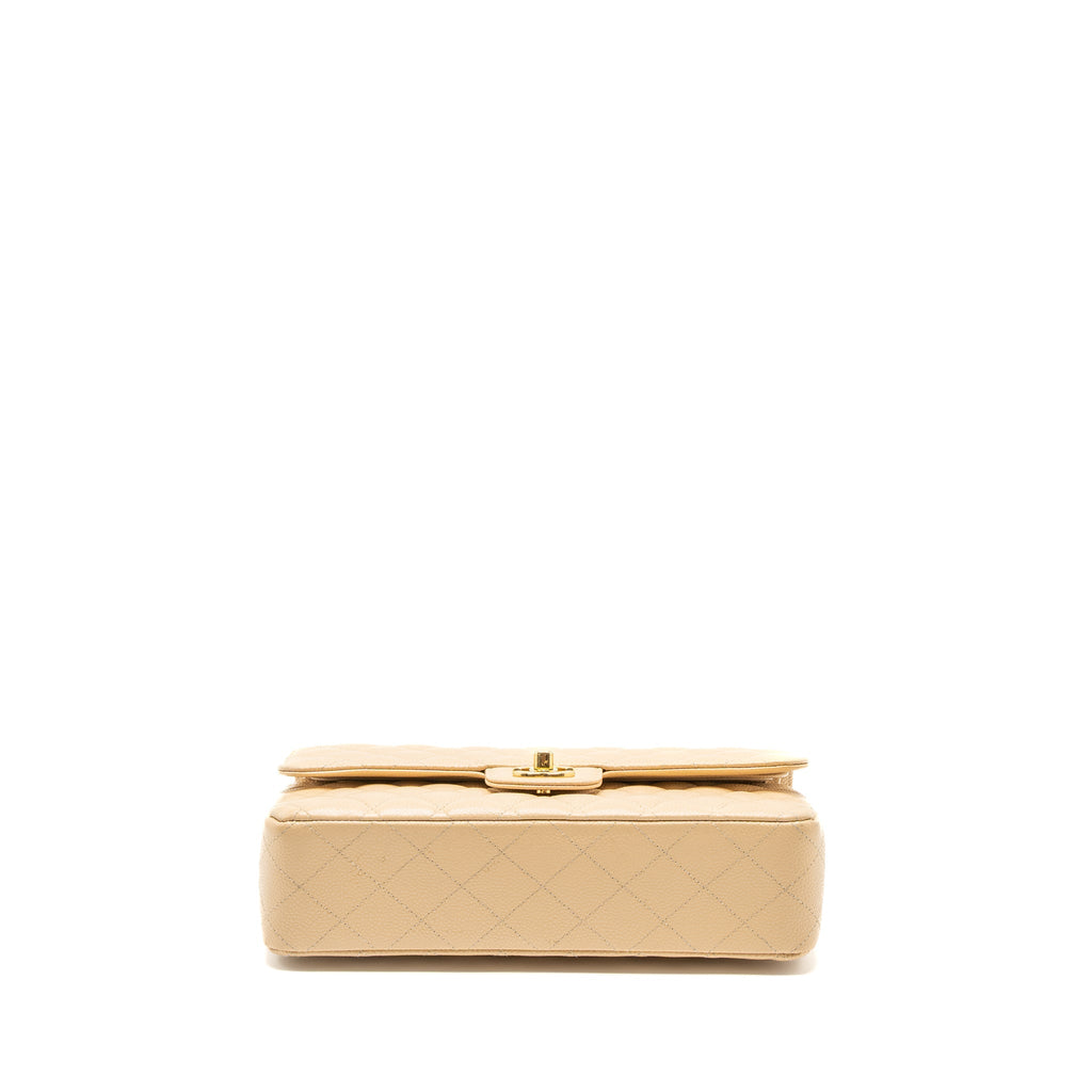 Chanel Medium Classic Double Flap Bag Caviar Beige