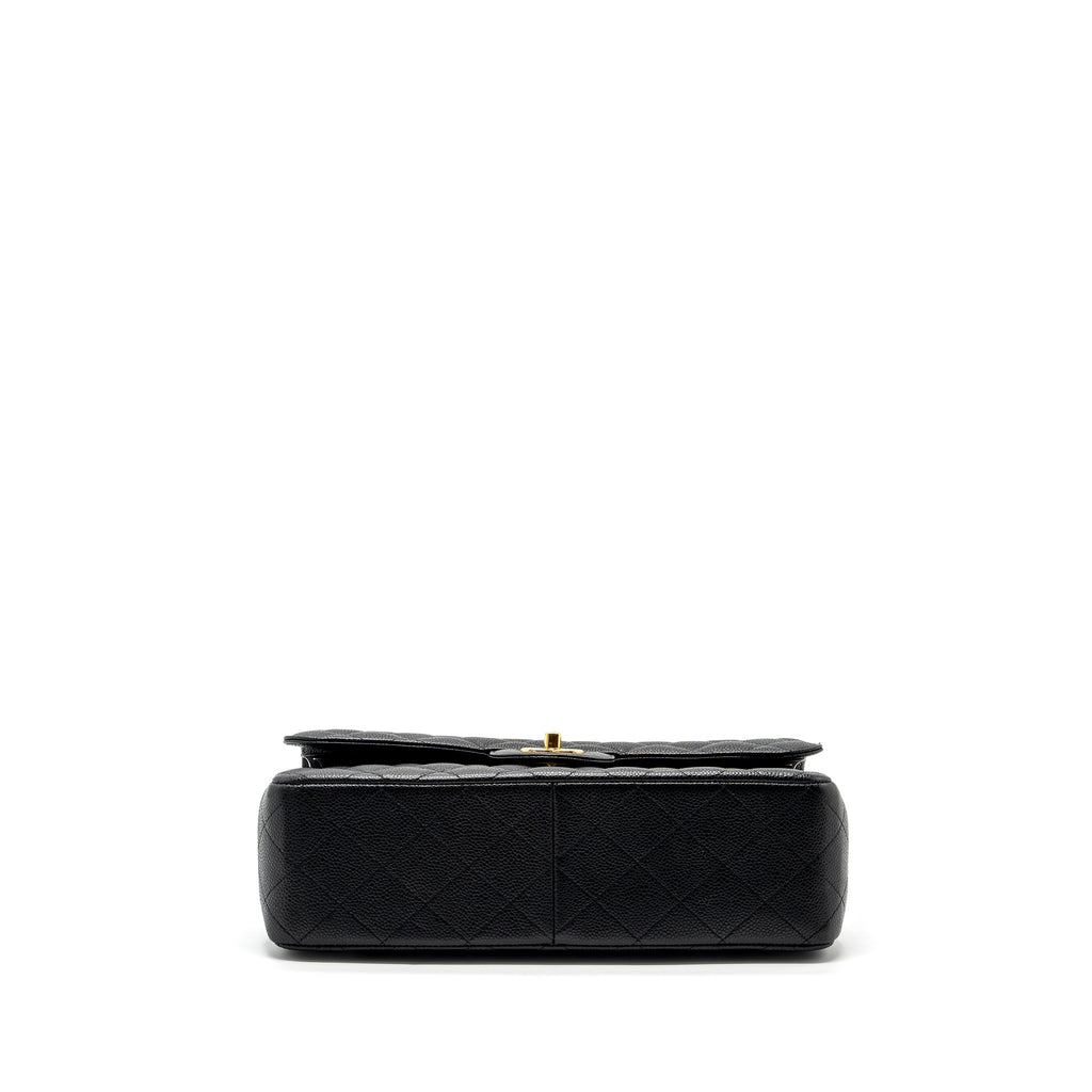 Chanel jumbo classic double flap bag caviar Black