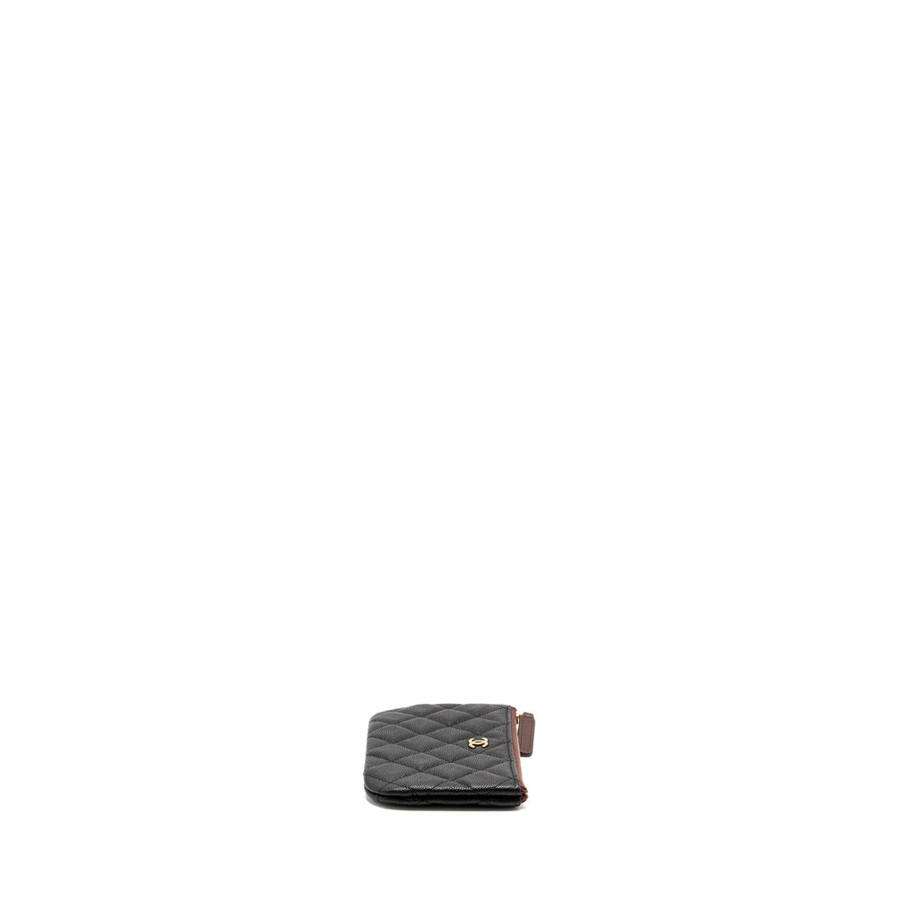 Chanel Classic Small Zipped Pouch Grained Shiny Calfskin Black L (Microchip)