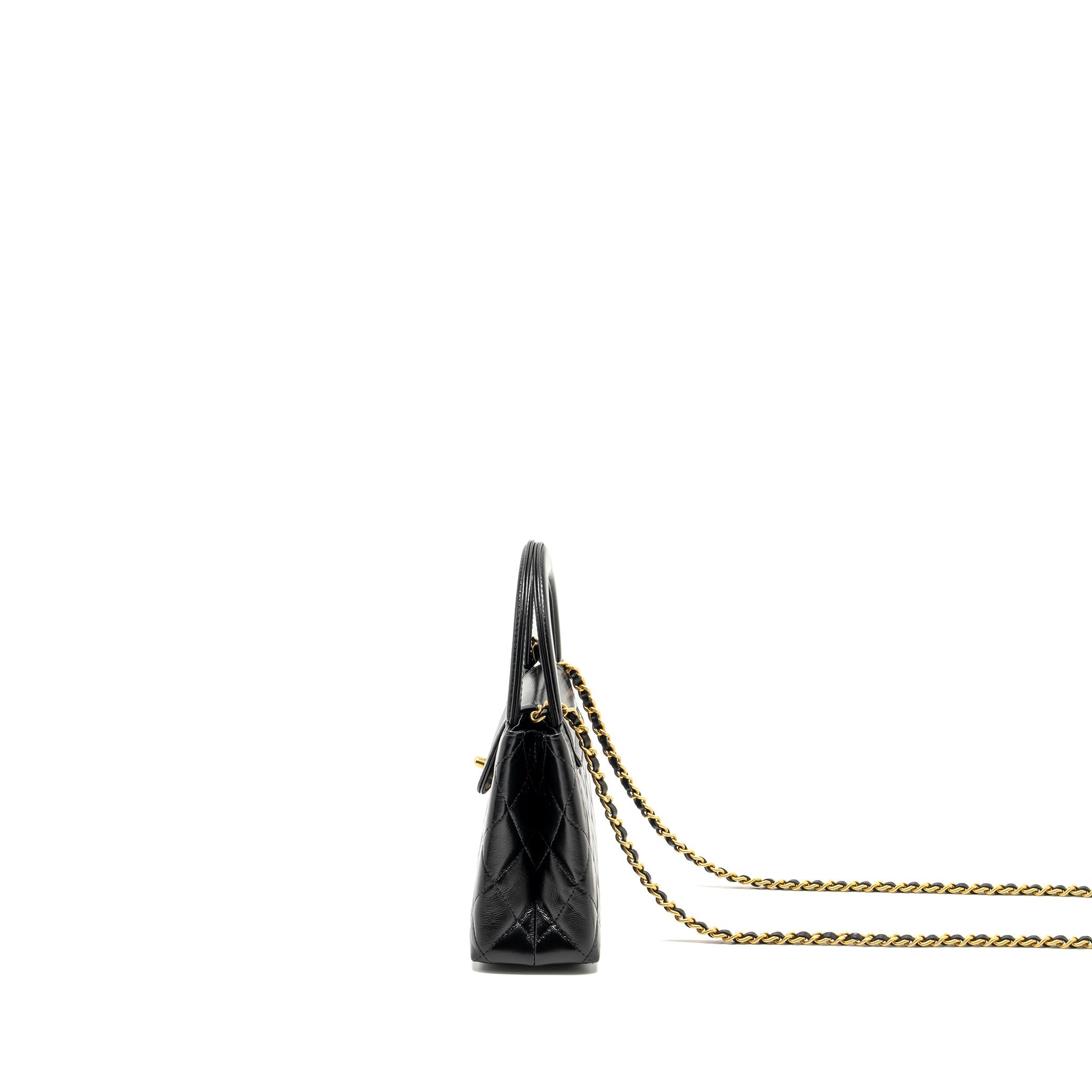 Chanel Mini Kelly Shopping TOTE Bag Calfskin Black  (Microchip)