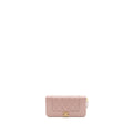 Chanel zip long wallet goatskin leather light pink
