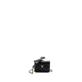 Chanel mini flap card holder with ribbon chain lambskin black L