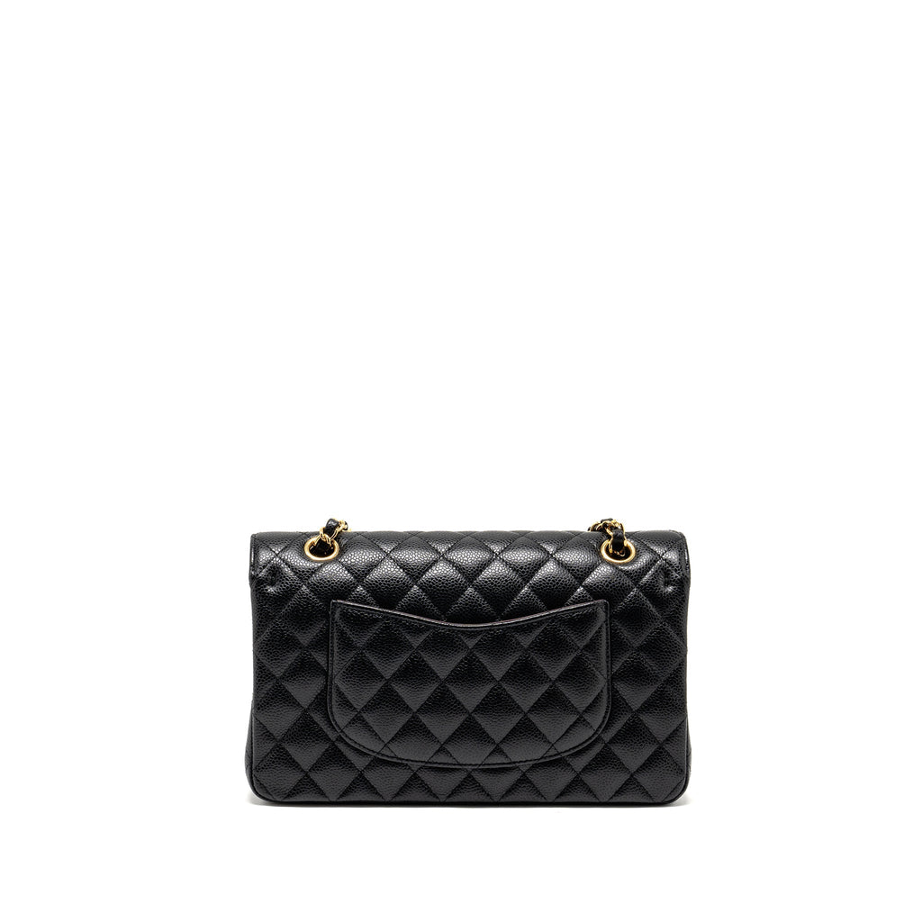 Chanel Medium Classic Double  Flap Bag Caviar  Black