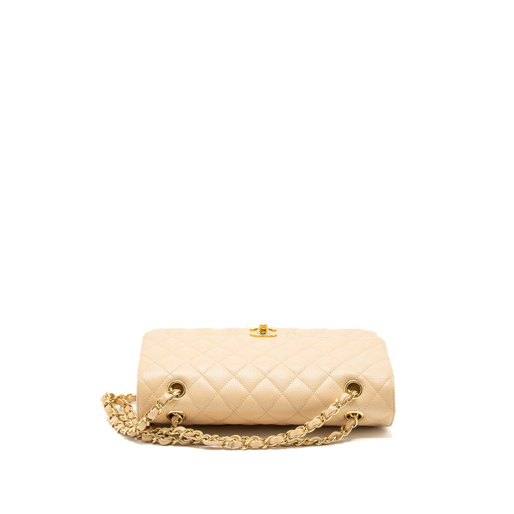 Chanel Medium Classic Double Flap Bag Caviar Beige