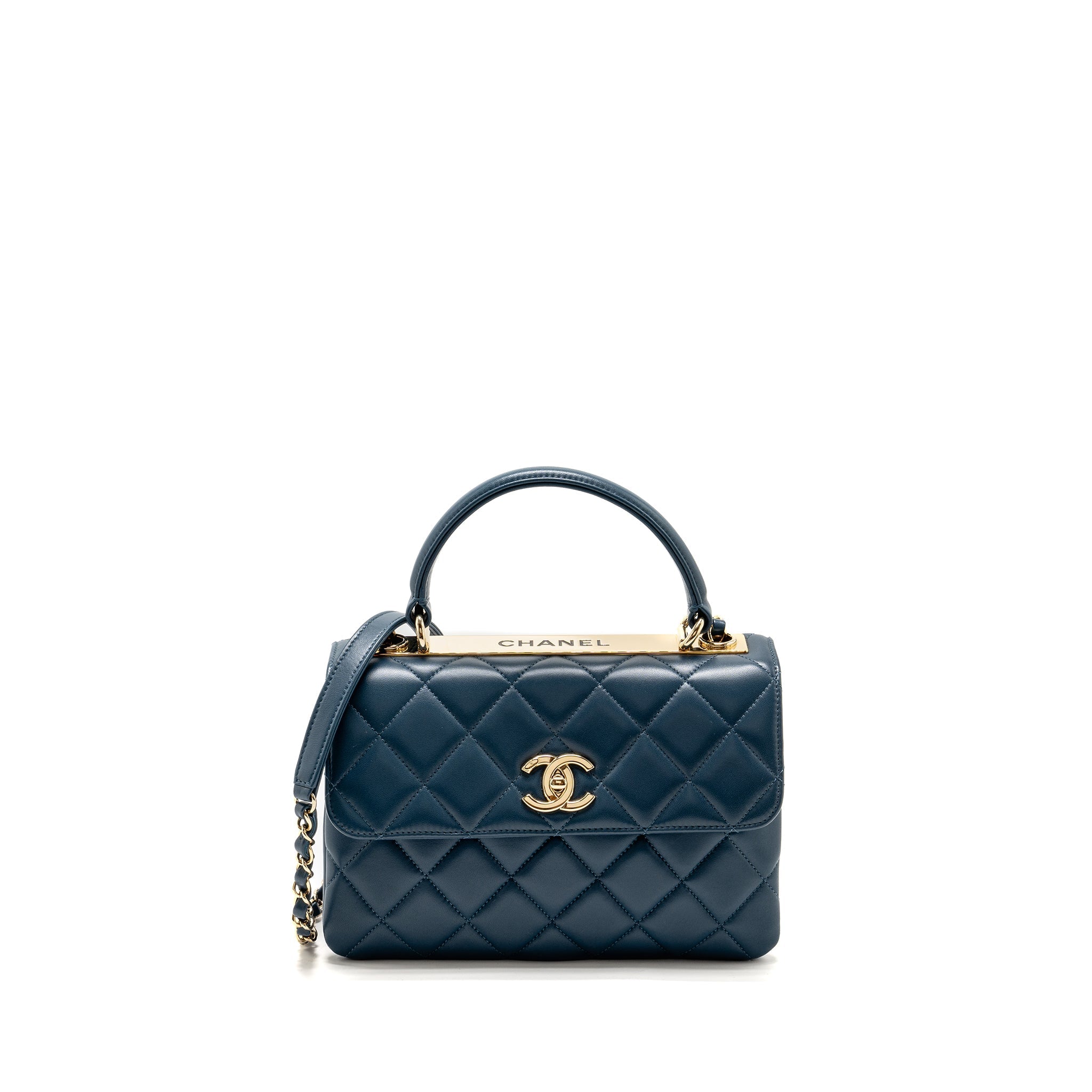 Chanel Small Trendy CC Flap Bag Lambskin Blue