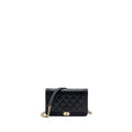 Chanel Boy Wallet On Chain Caviar Black L (microchip)