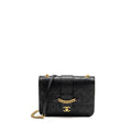 Chanel Graphic Chic Front Chain Quilted Flap Bag Sheepskin Black