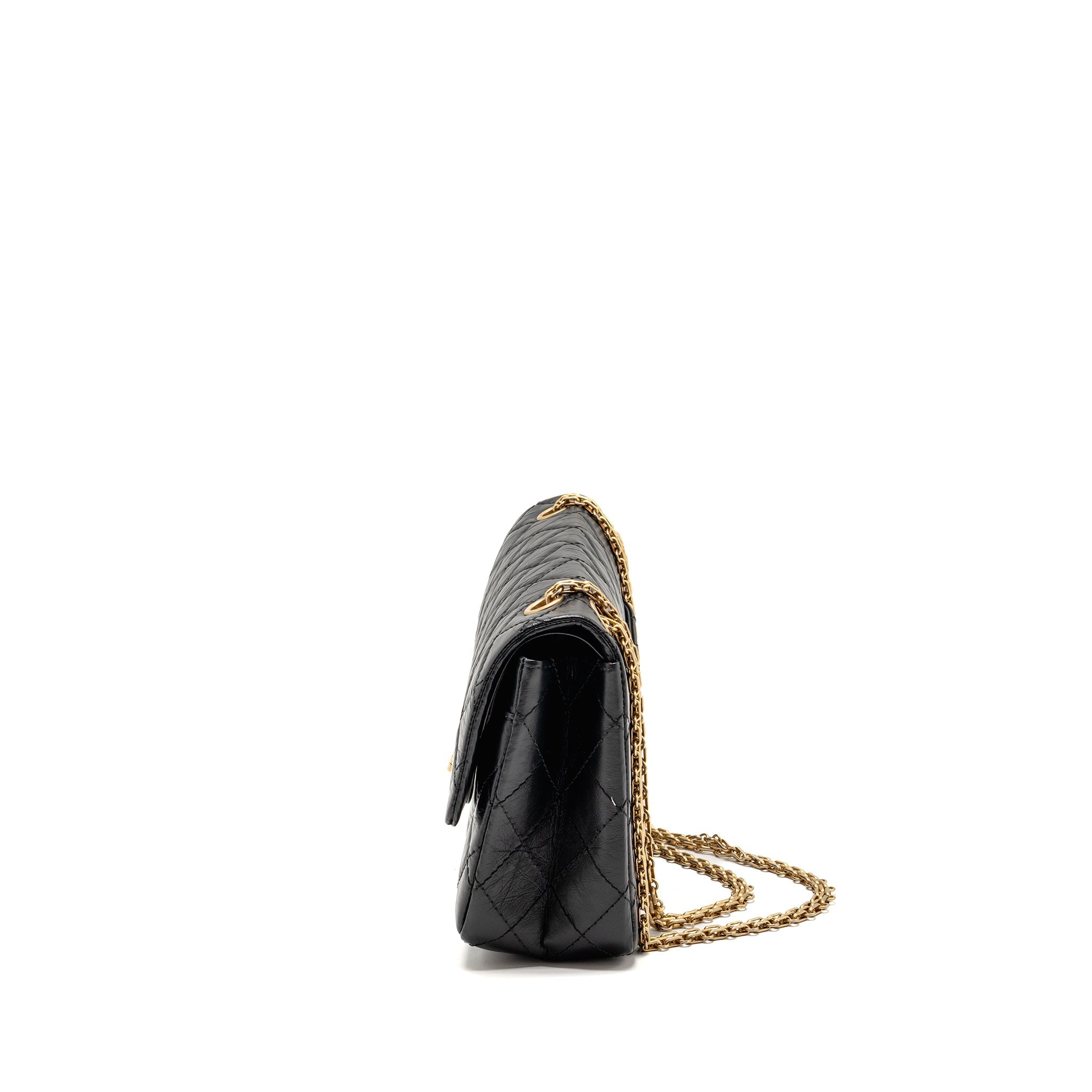 CHANEL Large 2.55 Reissue Flap Bag Aged Calfskin Black
