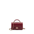 Chanel Top Handle Mini Rectangular Flap Bag Lambskin Burgundy L (Microchip)
