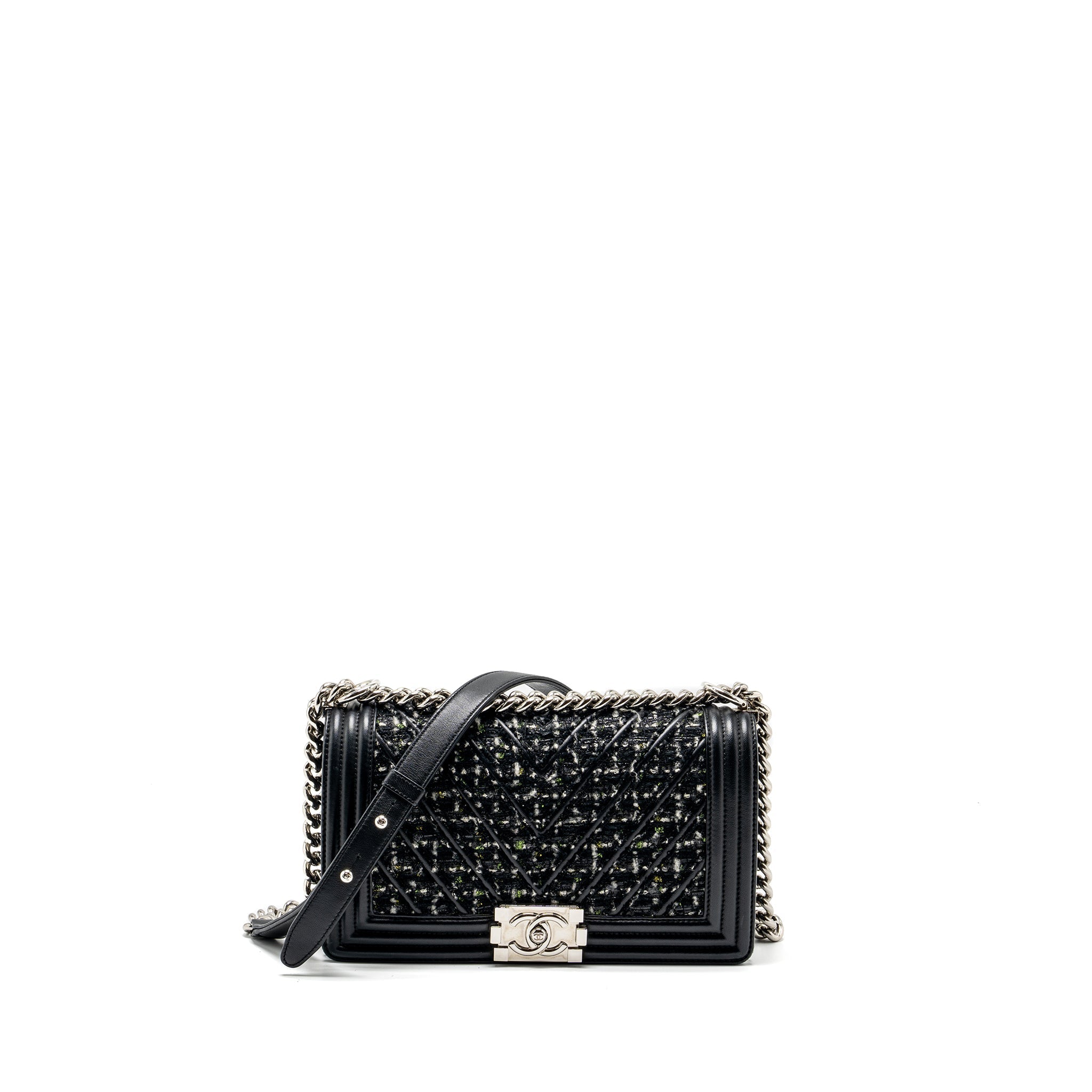 Chanel Medium Boy Bag Tweed/Calfskin black/Multicolour