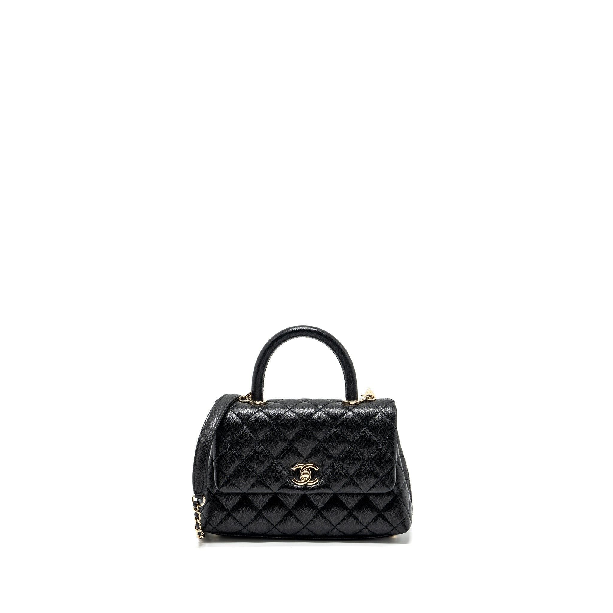 Chanel Small Coco Handle Caviar black L