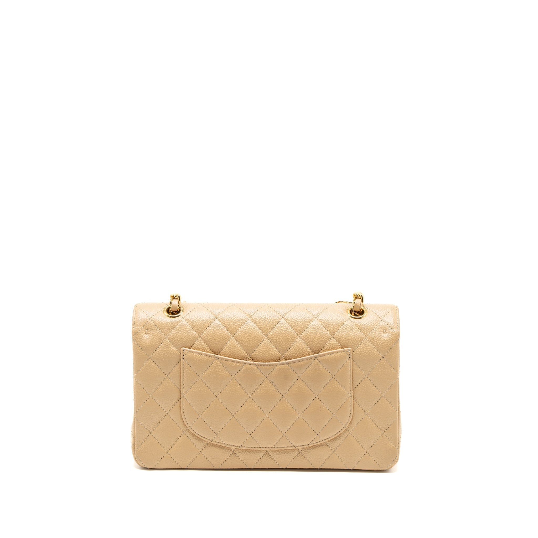Chanel Medium Classic Double Flap Bag Caviar Beige