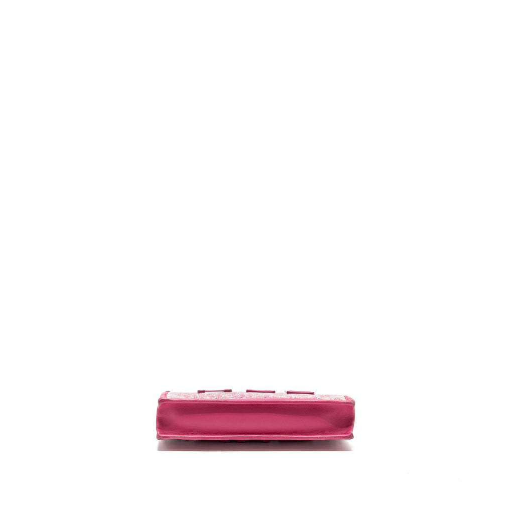 Chanel 19S Logo Pouch Tweed/PVC Pink