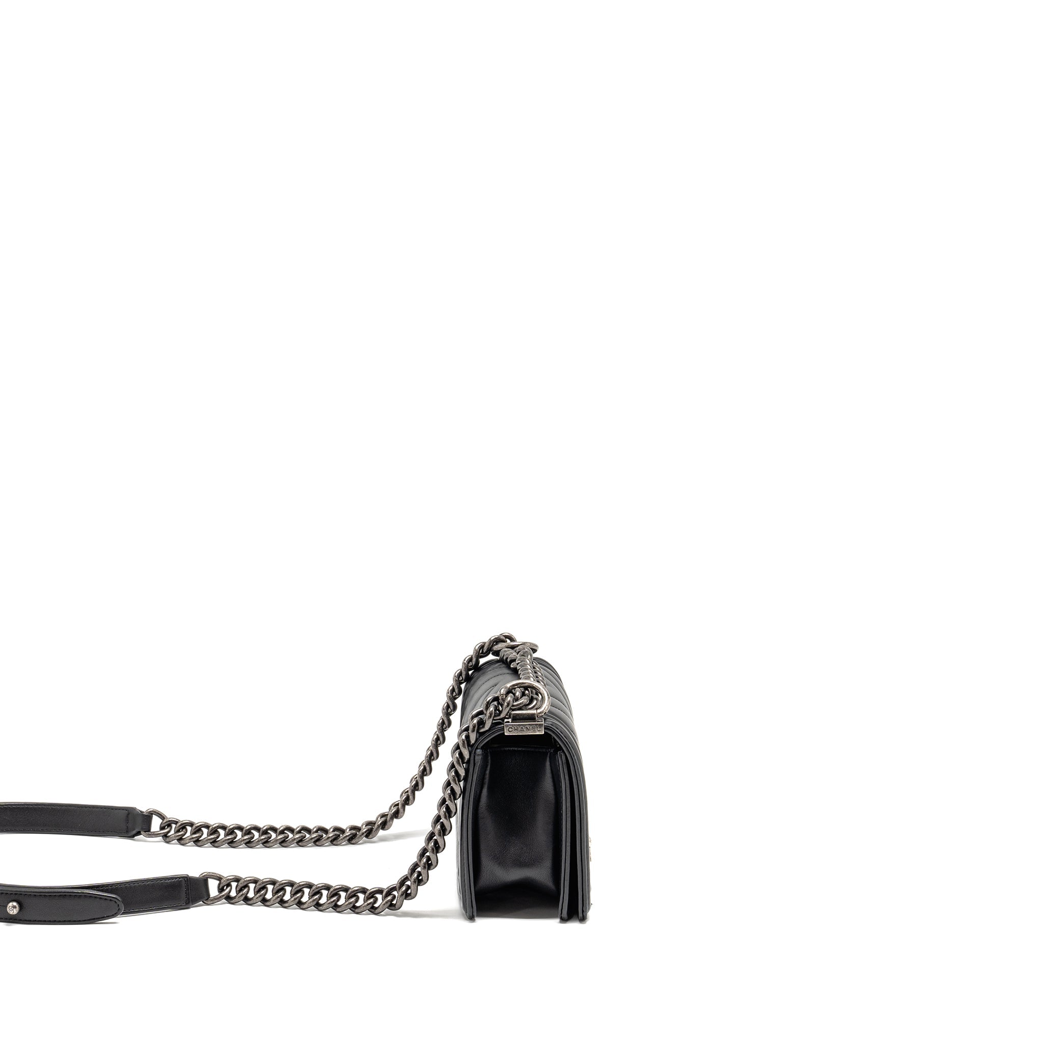Chanel Small Boy Bag Lambskin Black Ruthenium
