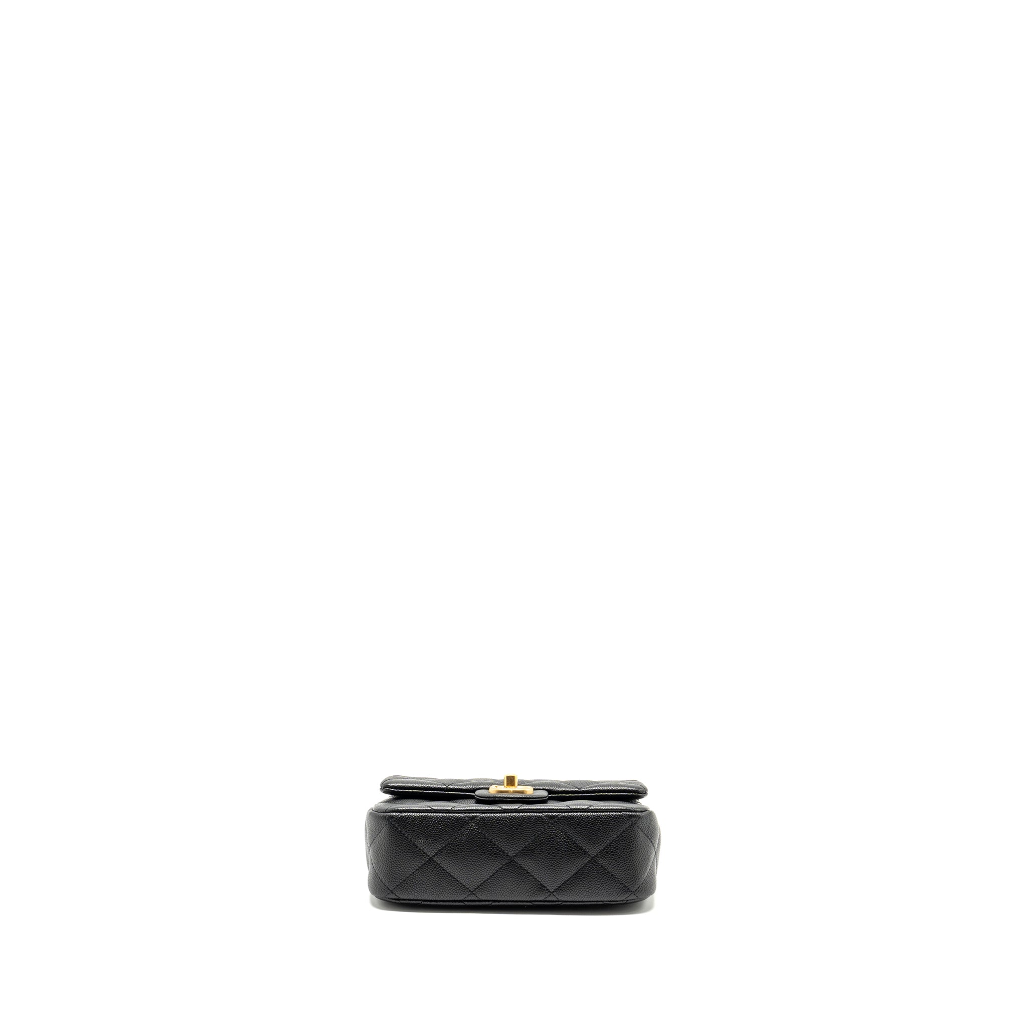 Chanel Coco Love Flap Bag Adjustable Chain Caviar Black  (microchip)