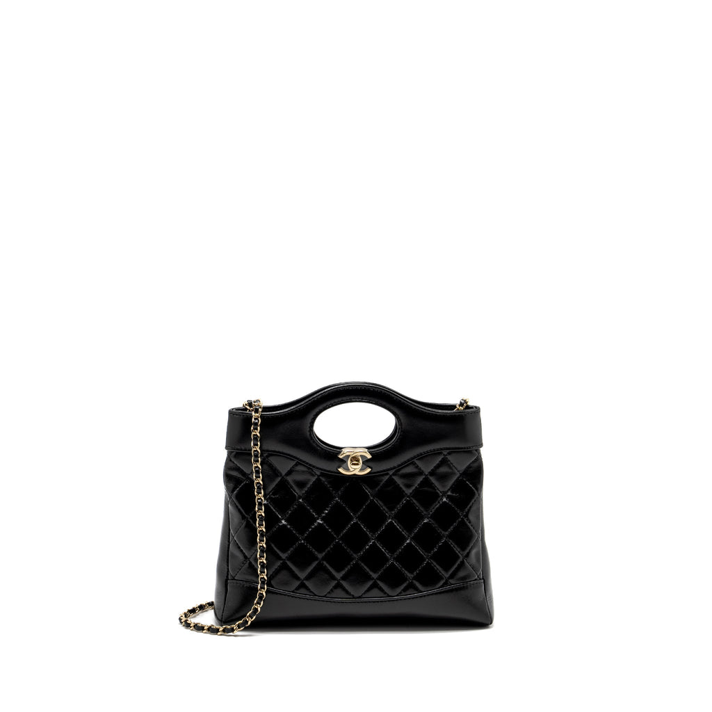 Chanel Mini 31 Bag Shiny Lambskin Black L (Microchip)