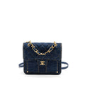 Chanel 23S Flap Backpack Denim Blue Brushed  (Microchip)